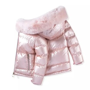 2021 nouvelle conception Logo personnalisé hiver thermique petite fille enfant <span class=keywords><strong>veste</strong></span> avec capuche en <span class=keywords><strong>fourrure</strong></span> - Product Image 3