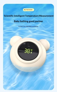 Termômetro Digital em Forma de Urso para Bebês com Luz Indicadora de Três Cores Modelo TS801 8x7.5x3cm para Banho de Recém-Nascidos - Product Image 4