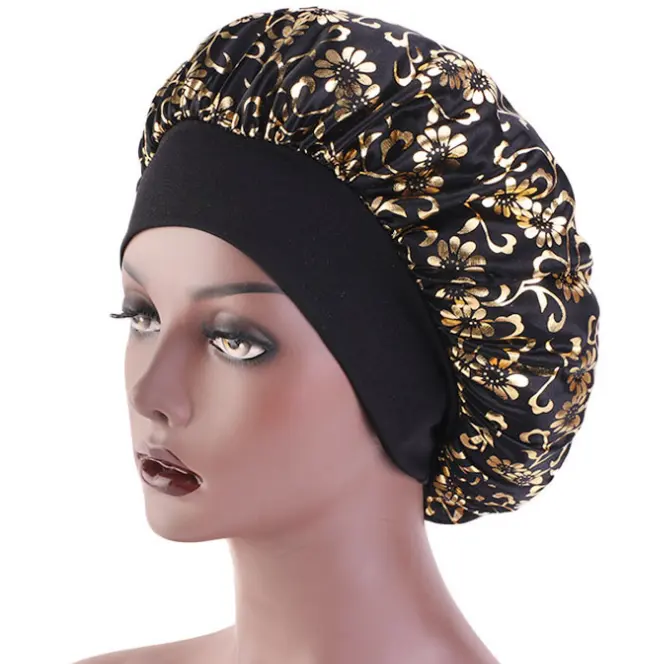 Hair Bonnet Satin Wholesale Ladies Women Shower Night Cap Sleep Hat Hair Satin Bonnet