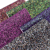 Tissu épais de paillettes de couleur d'halloween, couleurs mélangées colorées pour chaussures
