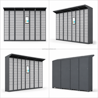 Casillero Inteligente para Paquetes YL, Gabinete de Entrega de Acero para Exteriores, Compatible con Desarrollo de Software, Energía Solar, Gabinete de Acero Impermeable
