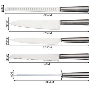 Juego de 9 Cuchillos de Cocina de Acero Inoxidable, Cortador de Jamón, Cuchillo de Chef, Cuchillo <span class=keywords><strong>para</strong></span> Deshuesar, Tenedor <span class=keywords><strong>para</strong></span> Carne, Bolsa de Nailon Enrollable, Juego de Cuchillos <span class=keywords><strong>para</strong></span> Camping - Product Image 3