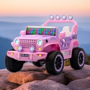 Детский электрический четырехколесный автомобиль-каталка класса люкс, классический дизайн, с двойным дистанционным управлением, для девочек и детей, двухместный - Product Image 3