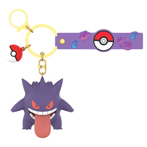 Llavero de mosquetón con diseño oficial de Pokémon Gengar, colgante de <span class=keywords><strong>mochila</strong></span> para hombre y mujer, figurita de goma lúdica para llavero de mosquetón - Product Image 3