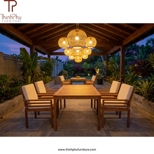 Contemporary Outdoor Rattan Garden Chair Eco-friendly Foldable Solid Wood <b>Frame</b> for Restaurant Hotel Kitchen Courtyard Villa - Product Image 5