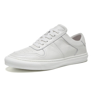 Zapatos Blancos de Cuero Genuino de Vaca, Zapatillas de Estilo Casual para Hombre, Calzado Personalizado OEM - Product Image 2