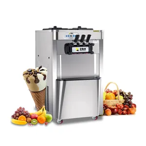 Máquina comercial de 3 sabores para helados, máquina de conos de helado congelados de 12L, ajuste de 110V o 220V