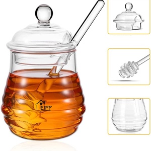EIPP - Tarro de Miel de Vidrio, Nuevo y en Oferta, Mini Tarros de Miel, Tarro de Miel de Vidrio con Tapa Personalizada Única, Caja para Decoración del Hogar - Product Image 3