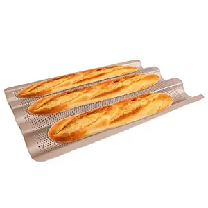 Geperforeerde Metalen Oven Lade Custom Size Geperforeerde Baguette Lade Brood Brood Pan Bakplaat Pan