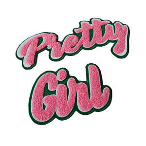 Parche de Chenilla Rosa con Diseño de Chica Bonita, 15 Años de Experiencia en Parches, Bordado en Chenilla, con Reverso Termoadhesivo para Coser en Tela - Product Image 2