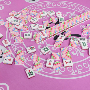 Plateau de <span class=keywords><strong>jeu</strong></span> de Mahjong de luxe fait main en acrylique Lucite à 2 couches, avec motif peint au dos, épaisseur de 1,2 pouce, pour enfants américains - Product Image 6