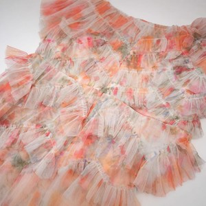 Vestido de verano de <span class=keywords><strong>moda</strong></span> de pasarela para <span class=keywords><strong>mujer</strong></span> Flare manga corta con cuello en V estampado Floral árbol comestible <span class=keywords><strong>hongo</strong></span> volantes malla 3D tul Prom - Product Image 6