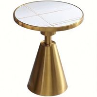 Table d'appoint en métal Rock Board pour salon, chambre et petit appartement, table de chevet ronde mobile, facile à nettoyer