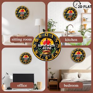 Round Wooden Wall <b>Clock</b> 25x25Cm Silent Home Living Room Decor <b>Clock</b> - Product Image 3