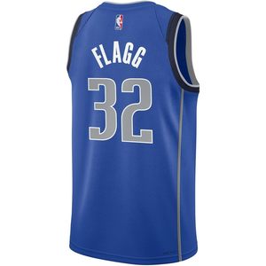 Maillot de basket-ball Dallas Mavericks pour enfants et jeunes, édition Blue Icon Swingman, 32 Flagg, col en V, évacuant l'humidité - Product Image 3