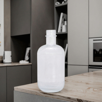 Verre bouché Gin Spirit Liqueur Vodka Vin Bottles-500ml 700ml 750ml Tailles Surface sérigraphiée pour l'utilisation de l'eau