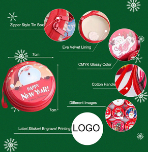 Emballage de noël sous forme d'étoile en couleur, Mini Mini cercle, boîte en étain, bonbon à la menthe, mignon, décoratif, personnalisé, <span class=keywords><strong>pour</strong></span> cadeau imprimé - Product Image 5
