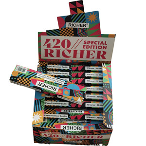 Papiers à rouler Richer King Size Slim avec filtres, style luxueux, accessoire pour fumeurs, pack de base 420 - Product Image 1