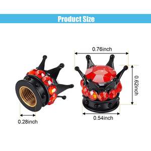 Tapa <span class=keywords><strong>de</strong></span> Válvula <span class=keywords><strong>de</strong></span> Neumático <span class=keywords><strong>de</strong></span> Coche y Bicicleta con Corona <span class=keywords><strong>de</strong></span> Diamantes Creativa y Cubierta Antipolvo, Accesorio Exterior Modificado - Product Image 3