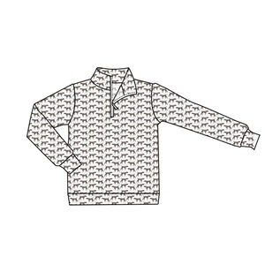 BT1635 Haut zippé pour adulte, style western, avec imprimé personnalisé de petits chiots, vente en gros pour boutiques - Product Image 1