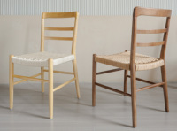Chaise de salle à manger en corde tressée à dossier haut en bois massif de gros d'usine