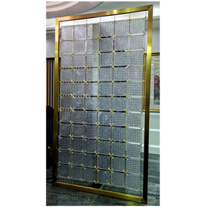 Pantalla de acero inoxidable Partición de ladrillo de cristal personalizada de gama alta para vestíbulo de hotel <span class=keywords><strong>Villa</strong></span> Permeable a la luz sin perspectiva - Product Image 1
