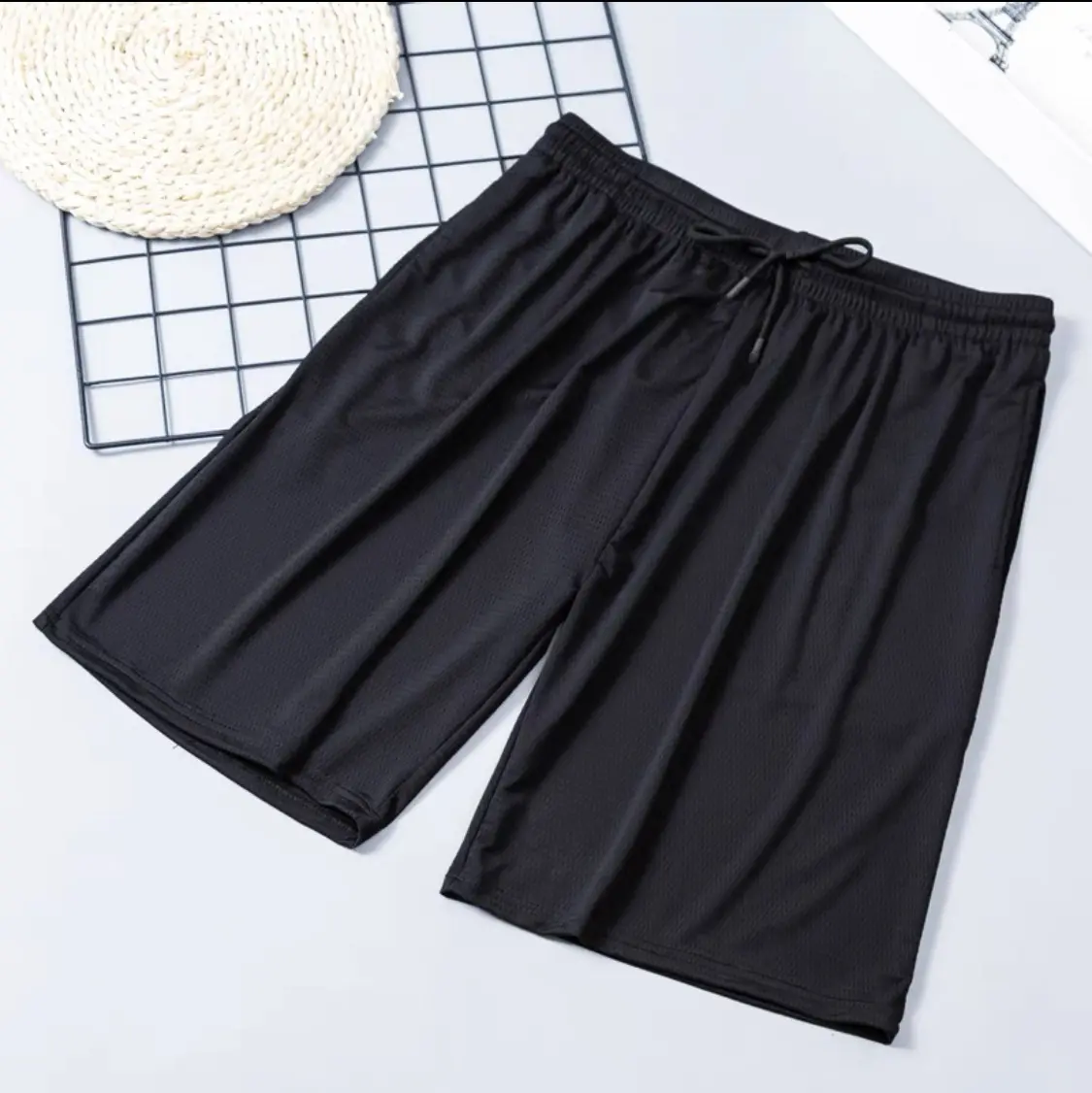 Pantalones cortos deportivos de verano para hombre, Bermudas informales finas, ropa clásica negra, pantalones cortos de playa para hombre