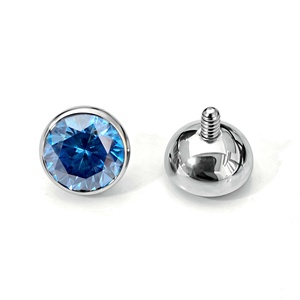 Boucles d'oreilles clous en alliage de titane ASTM F136 avec zircon, unisexe, pour piercing de tête, de nez, de lèvre ou d'<span class=keywords><strong>oreille</strong></span> - Product Image 5