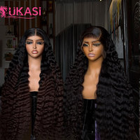 Pelucas de Cabello Humano Natural Indio con Ondas Suaves y Profundas, Pelucas Frontales de Encaje Completo HD Transparente para Mujeres Negras