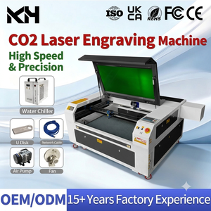 เครื่องตัดเลเซอร์ CO2 CNC รุ่น <span class=keywords><strong>KH</strong></span>-9060 กำลัง 100W-130W ระบบควบคุม Ruida ใหม่ เครื่องแกะสลักและตัดไม้อัดด้วยเลเซอร์ รองรับไฟล์ AI/DXF/PLT/LAS/BMP - Product Image 1