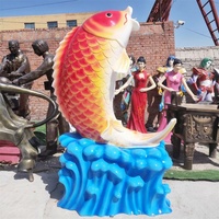 En fibre de verre Poissons Statue avec peinture finition En Fiber De Verre Sculpture de Poisson pour Vente