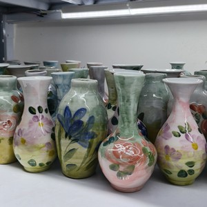 Vaso Dipinto a Mano <span class=keywords><strong>con</strong></span> Pittura a Olio, Design Moderno Minimalista, Contenitore per Composizioni Floreali Idroponiche, Altezza 16-18cm, per Scrivania e Matrimoni - Product Image 2