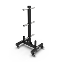 CROSSMAX Support de rangement robuste pour plaques de poids avec roues, chariot mobile pour plaques de bumper et 2 supports pour barres d'haltères