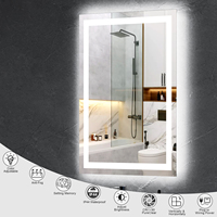 Miroir de salle de bain intelligent LED anti-buée avec éclairage intégré, 24W 32H pouces, pour projets de villas et hôtels, en stock aux États-Unis
