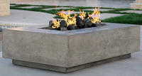 Brasero au gaz en béton, foyer extérieur moderne, brasero rectangulaire 95000 BTU