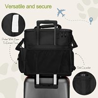 Kit de voyage tout-en-un pour animaux de compagnie, sac de transport pour chien avec 2 contenants de rangement pour nourriture, tapis d'alimentation, organiseur d'accessoires pour chien pour les sorties