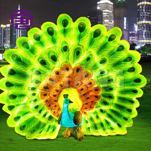 Customized Ip65 3d Peacock Led Neon <b>Light</b> Transparent Resin Fiberglass Structure <b>For</b> Outdoor Lawn Park Use <b>For</b> Lighting - Product Image 6