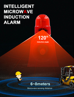 Alarm Kebakaran Portabel dengan Suara dan Cahaya Berintensitas Tinggi, Pemutar Suara dengan Remote Control dan Pemutaran Suara