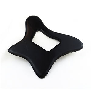 Herramientas de terapia de piedra Bian negra <span class=keywords><strong>Natural</strong></span>, herramienta de tratamiento de masaje de raspado de cuerpo de gran tamaño Gua Sha para relajación muscular - Product Image 5