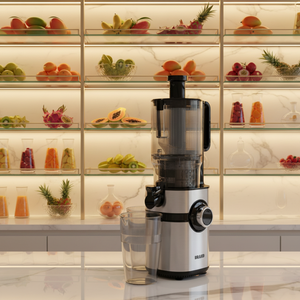 Extracteur de jus lent électrique 200W, lames en acier inoxydable, éjection automatique de la pulpe, moteur CC à faible bruit, conception à large ouverture pour fruits et légumes - Product Image 3