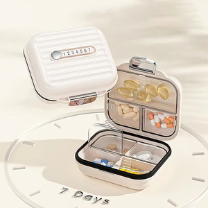 2025 Pill Storage <b>Box</b> Medicine Storage <b>Box</b> Compact Weekly Pill <b>Box</b> With <b>Lock</b> Design Suitable for Outdoor Travel Multi-purpose - Product Image 2