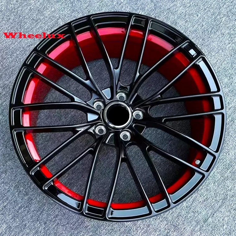 Mesh Design Rim 18 19 20 21 22 Inch 5x112 Red Alloy Chormed Forged Wheel for Ford Mustang Jaguar BMW Audi Lexus MercedesBenz