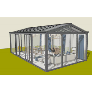 Véranda préfabriquée 4 saisons autoportante en aluminium isolée en verre incurvé véranda véranda et maison en verre pour <span class=keywords><strong>solarium</strong></span> sur - Product Image 1