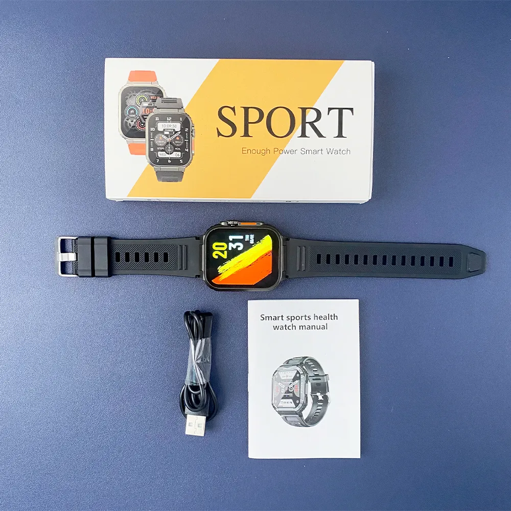Smartwatch 2024 Sport IP68 à prova d'água com tela de 2.0 polegadas e rastreador de frequência cardíaca fitness 600mAh, relógio inteligente A70 de longa espera