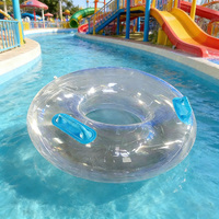 Nouveau design, logo personnalisé imprimé, flotteur de piscine gonflable transparent à deux tubes, certifié CE, pour rivière paresseuse et parc aquatique