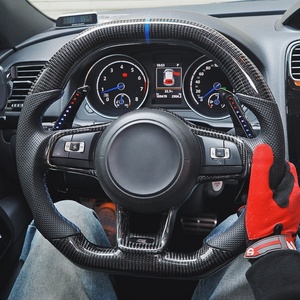 Volante Deportivo Profesional de Fibra de Carbono Real con Control por Aplicación LED para Volkswagen Golf 7 7.5 GTI GTD GTE R <span class=keywords><strong>2013</strong></span> - Product Image 1