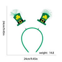 Serre-têtes de la Saint-Patrick, serre-têtes chapeau haut-de-forme trèfle vert, accessoires de tête irlandais pour la Saint-Patrick, bandeaux pour cheveux