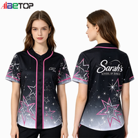 Jersey Baseball Custom Biru Hijau Motif Air dengan Nomor Berhias Rhinestone untuk Pakaian Olahraga Kasual Lengan Pendek Kancing Depan Celana Pendek