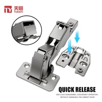 Charnière hydraulique dissimulée durable à 165 degrés, fermeture douce 3D, design réglable pour meubles de cuisine, d'école, de placard et de garde-robe