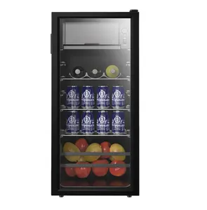 Refrigeratore per bevande per uso domestico 118L armadio per bevande portatile con porta in vetro singolo con congelatore